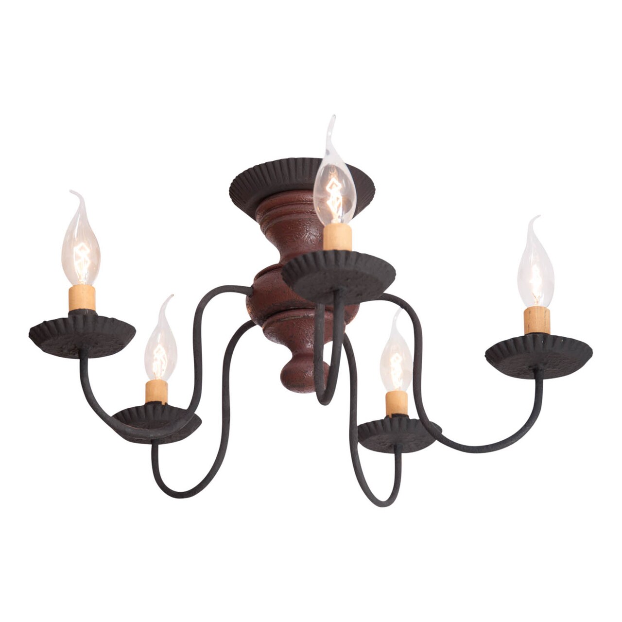Irvin's Country Tinware Thorndale Ceiling Light in Americana Red